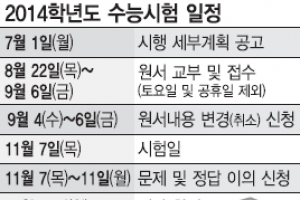 올 수능 11월 7일… 새달 22일부터 원서접수