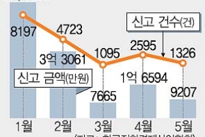 휴대전화 결제 사기 ‘스미싱’ 5개월새 뚝