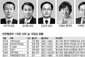 [2013 공직열전] <9>안전행정부 (상)1차관 산하 실·국장급 간부들