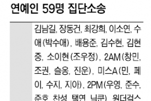 “소시 티셔츠·수애 보석… 이름 쓰지마”  연예인 59명, 오픈마켓 상대 집단소송