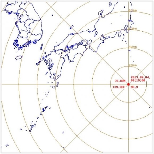 일본 도쿄 근해 지진. / 기상청 홈페이지