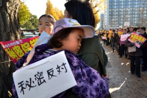日 특정비밀보호법 참의원 특위 통과… 반대파 ‘평화 시위’