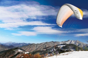 충북 단양의 겨울풍경…빛의 향연에 빠져  첫눈 속 날아올라