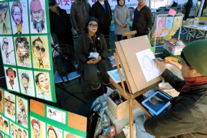 캐리커처 그리고 노숙자 도와요