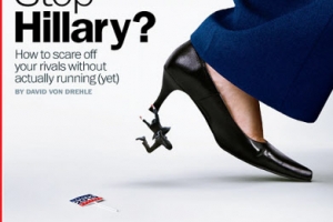 남성 밟는 힐러리?… 美타임지 표지 성차별 논란