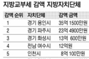 지자체 98곳 교부세 180억 깎였다