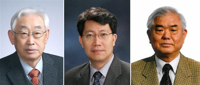 (왼쪽부터)남풍현 명예교수·김수봉 교수·원정수 명예교수. 삼일문화재단 제공