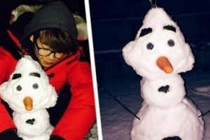 박지빈, 오밤중에 울라프 만들기 성공 ‘영화 뛰쳐나온 듯’