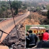 운구행렬 지나던 20m 높이 현수교 붕괴 순간 ‘아찔’