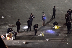 중국 쿤밍 기차역의 칼부림 테러 현장