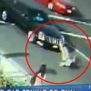 무단횡단 시도 소녀의 아찔한 사고 순간 포착