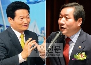 송영길(왼쪽)·유정복 인천시장 후보