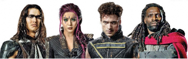 ‘엑스맨:데이즈 오브 퓨처 패스트’에서 미래의 뮤턴트로 새롭게 합류한 워패스와 블링크, 선스팟, 비숍(왼쪽부터).