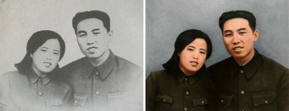 北, 70년 전 김일성 흑백사진 컬러사진으로 복원