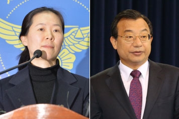 권은희(왼쪽) 전 서울 수서경찰서 수사과장과 이정현 전 청와대 홍보수석.