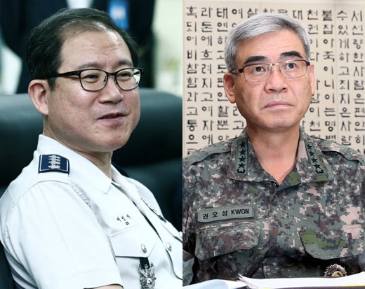 5일 사의표명한 이성한 경찰청장(왼쪽)과 권오성 육군참모총장 연합뉴스