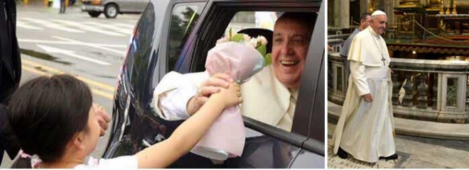 “네 꽃다발 성모상에 바칠게”… 로마 도착 직후 소녀와의 약속 지킨 교황