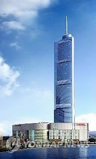 최고 108층에 건물높이만 510ｍ에 달하는 부산 롯데타운 조감도. 부산시 제공