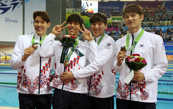 <아시안게임> 남자 혼계영 400m 동메달 획득