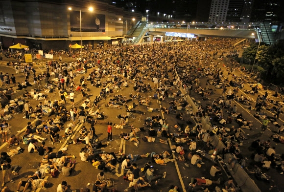 콩 시위대 센트럴(中環) 점거