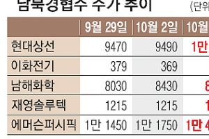 北 ‘실세3인’ 방한에 경협株 환호