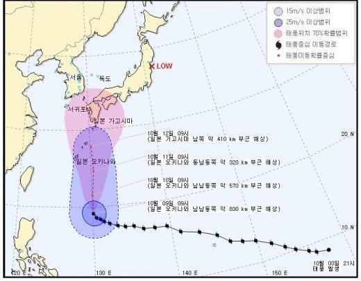 19호 태풍 봉풍.