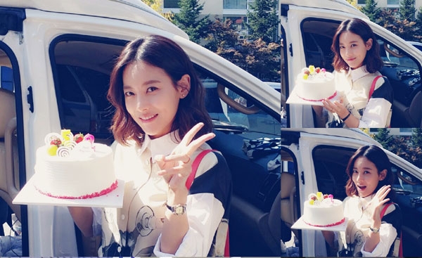 오연서 종방연 축하케익 셀카