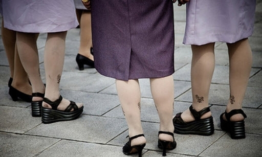 평양 거리의 북한 여성들