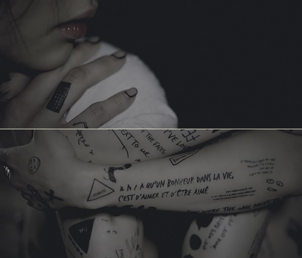 니콜 솔로 앨범 팔다리 타투