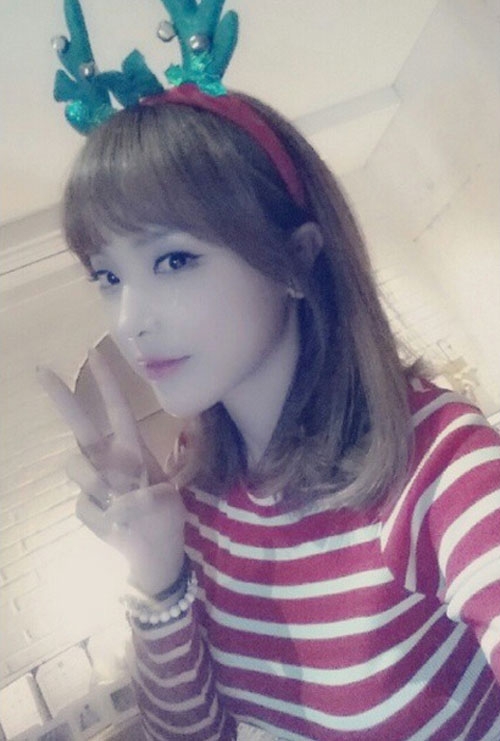 홍진영 크리스마스 맞이 셀카