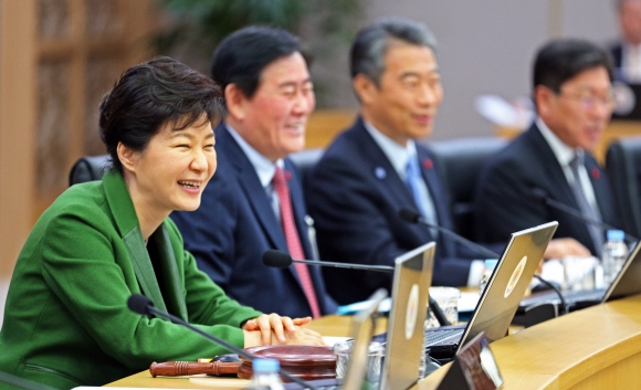 박근혜 대통령이 23일 세종시 정부세종청사에서 열린 국무회의에서 모두발언을 하고 있다. 2014. 12. 23 안주영 기자 jya@seoul.co.kr