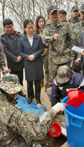 무등산 정상 기름유출 방재현장