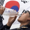 독도경비대원, 폭염 속 타는 목마름