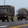 [포토] 줄지어 이동하는 주한미군 트럭