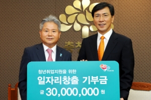 KEB하나은행, 충남도에 청년일자리창출 기금 전달