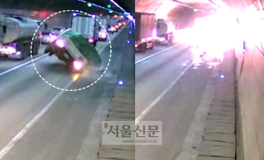 상주터널 트럭 폭발 사고, 사진=한국도로공사 제공