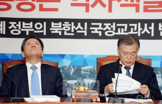 심각한 표정의 주승용-문재인