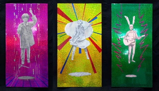 박종혁   ‘그 첫번째는 좋아하는것들이요’, 각각 40x 80 cm,  판넬위에 폴리에스터 필름, 아크릴, 연필&nbsp;, 2015