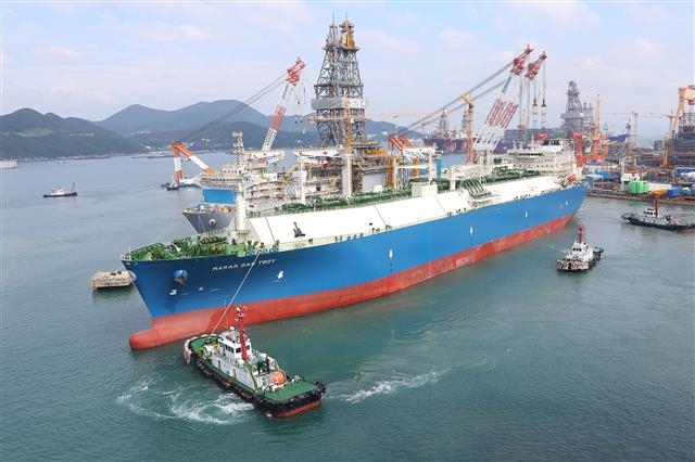 대우조선해양 옥포 조선소에서 LNG 운반선이 건조되고 있다. 대우조선해양 제공