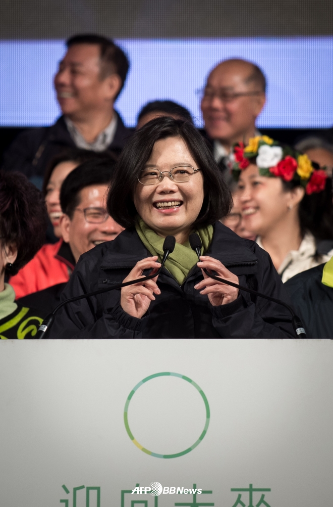 최초의 여성 대만 총통 당선자 차이잉원. ⓒAFPBBNews=News1