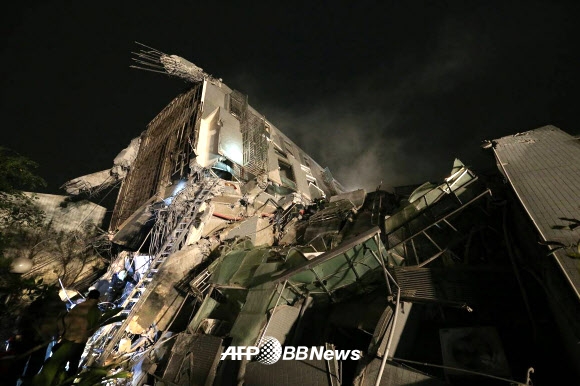 타이완 남부 가오슝(高雄)시 리히터 규모 6.4 지진 발생. ⓒ AFPBBNews=News1