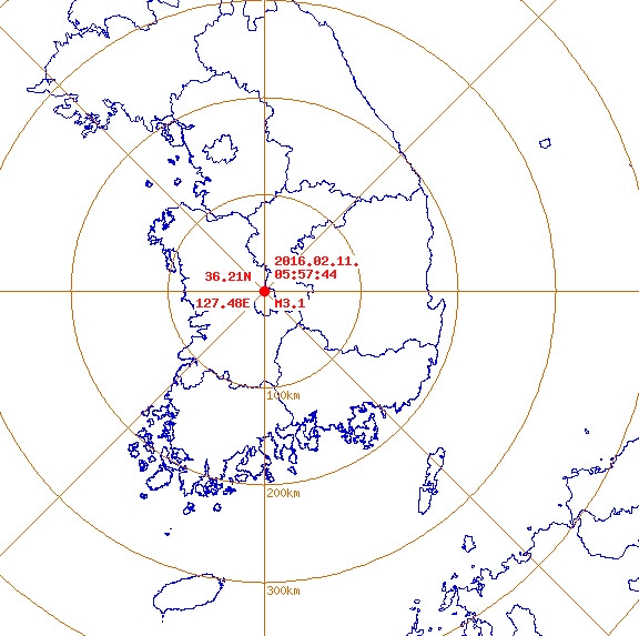 충남 금산서 규모 3.1 지진