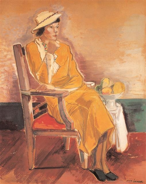 비슷한 시기에 그려진 ‘노란 옷을 입은 여인’(1936년)과 비교해 볼 때 화풍이나 붓 터치가 확연히 다르다.