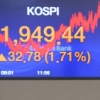 [서울포토]코스피지수 30포인트 넘게 크게 올라 1,947.42로 마감