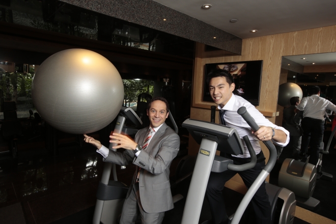 American sports science journalist David Epstein is spinning a ball with his finger at a fitness center in Hong Kong. The former varsity track-and-field runner is recently trying his best at spinning any object with his finger.  	Provided by David Epstein 