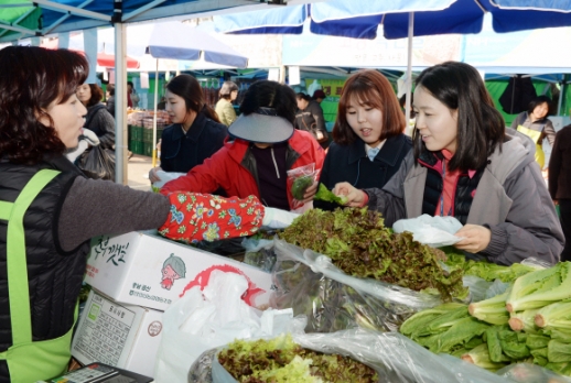 [서울포토] “싱싱한 야채 골라보세요” 서울농협 직거래장터