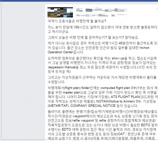 조양호 회장, 부기장 페이스북에 “조종사가 뭐가 힘드나” 댓글 논란 | 서울신문