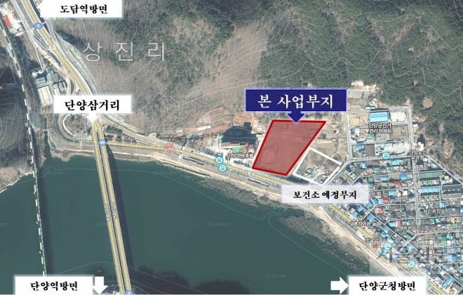 충북 단양군 군립임대아파트사업 예정지 위치도. 단양군 제공 