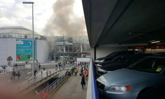브뤼셀 공항 출국장 폭발. 트위터