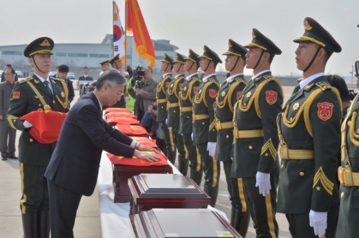 한국戰 중국군 유해 36구 송환